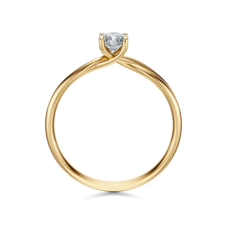 Pierścionek zaręczynowy złoty z diamentem